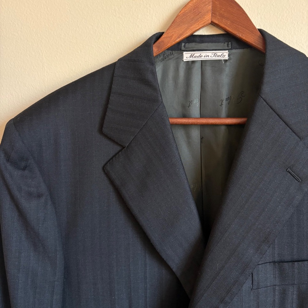 Vintage Belvest Made in Italy Wool Rayon Blend 3 Button Super 140 S Blazer Coat
